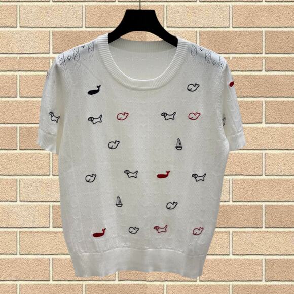 Thom Browne Tops - Women's Thom Browne Animal Embroidery Short Sleeve